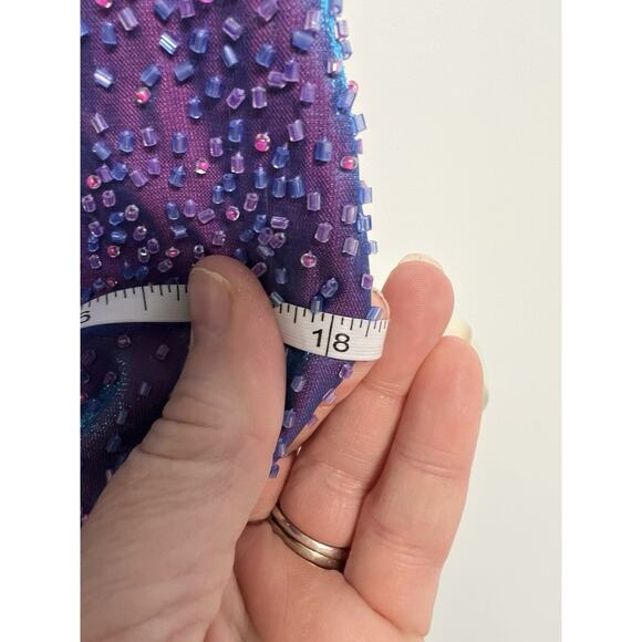 Vintage Alyce Maxi Gown Dress Sz 4 Purple Y2K Goth Whimsigoth 90S Beaded Lace Up - Picture 16 of 16